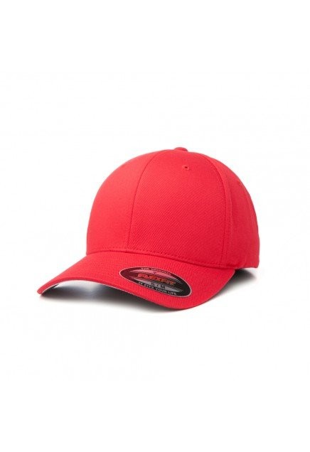 curved peak cap red