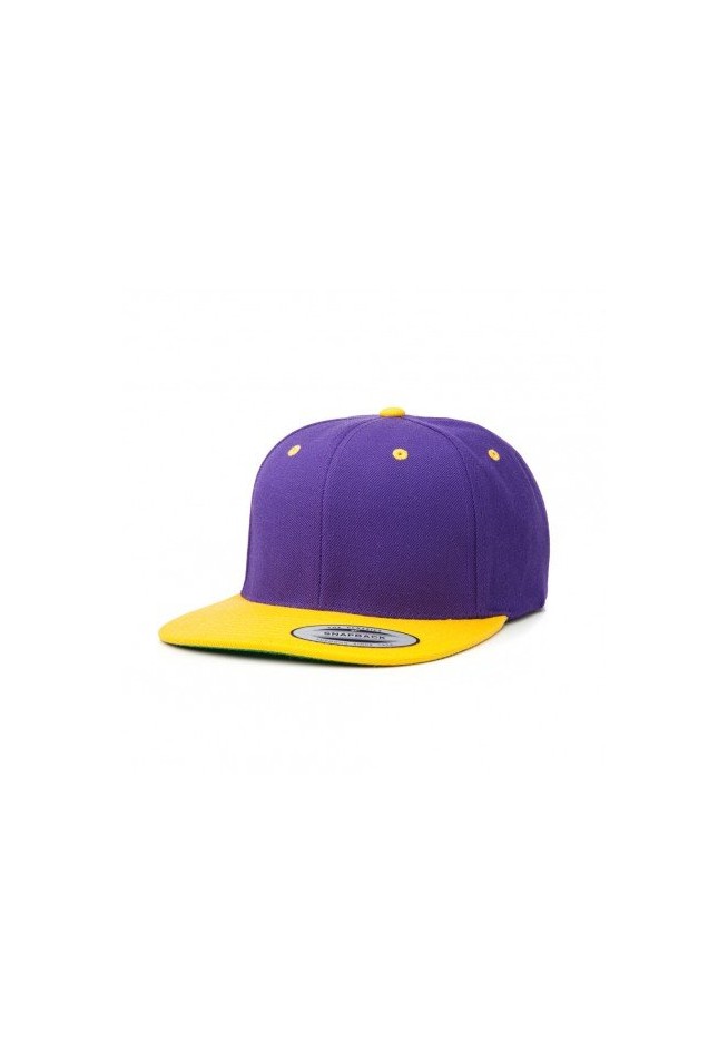 flat peak cap purple/yellow