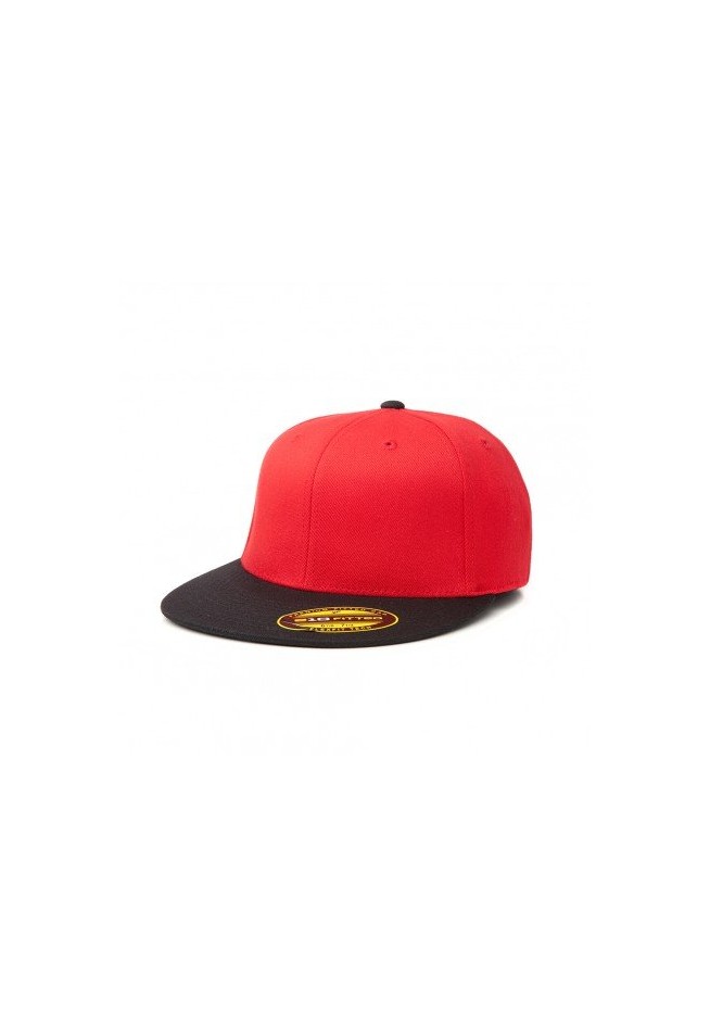flat peak cap red/black